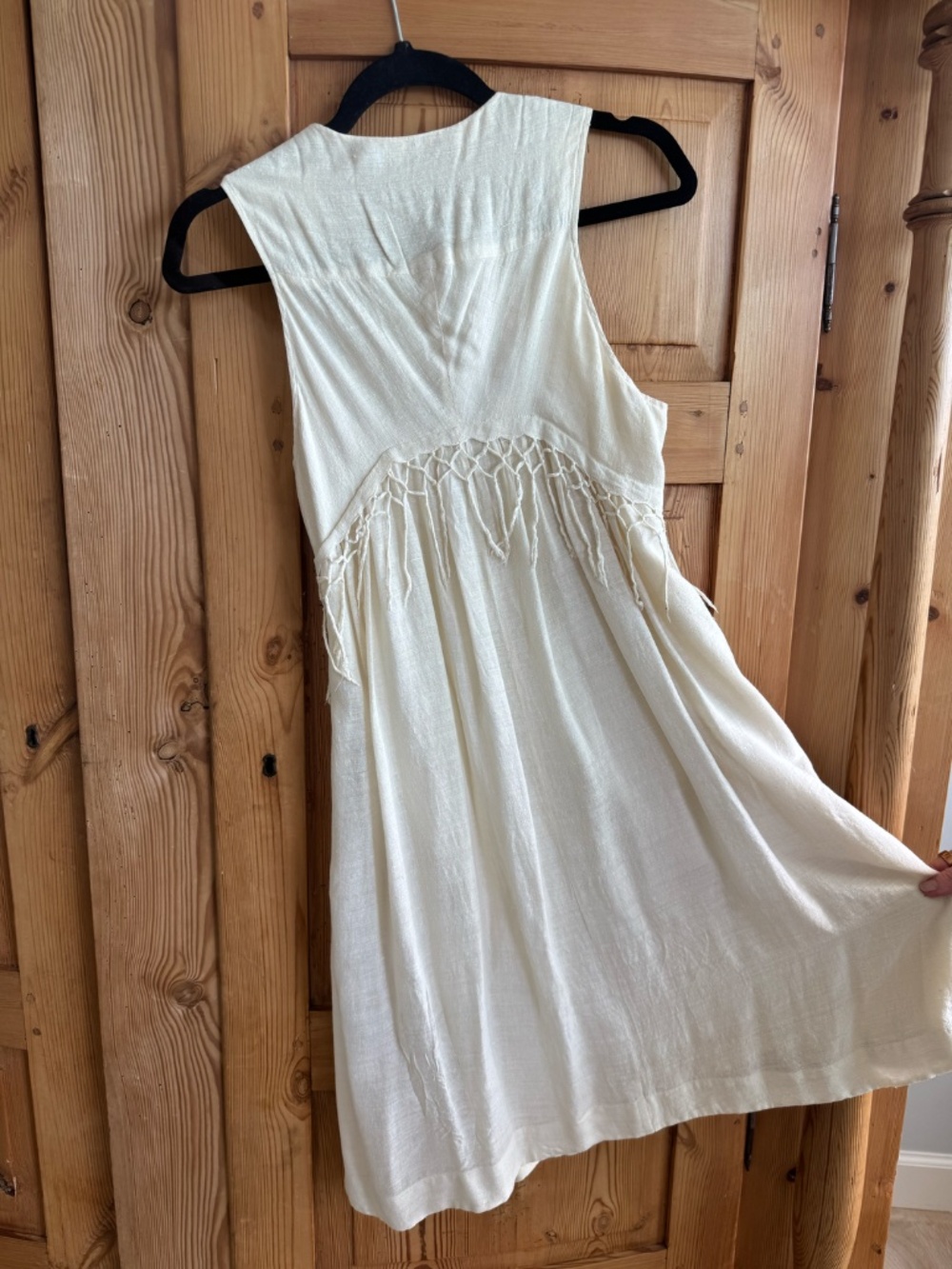 Isabel Marant White Linen Macramé Fringe Dress Boho - Picture 3 of 3